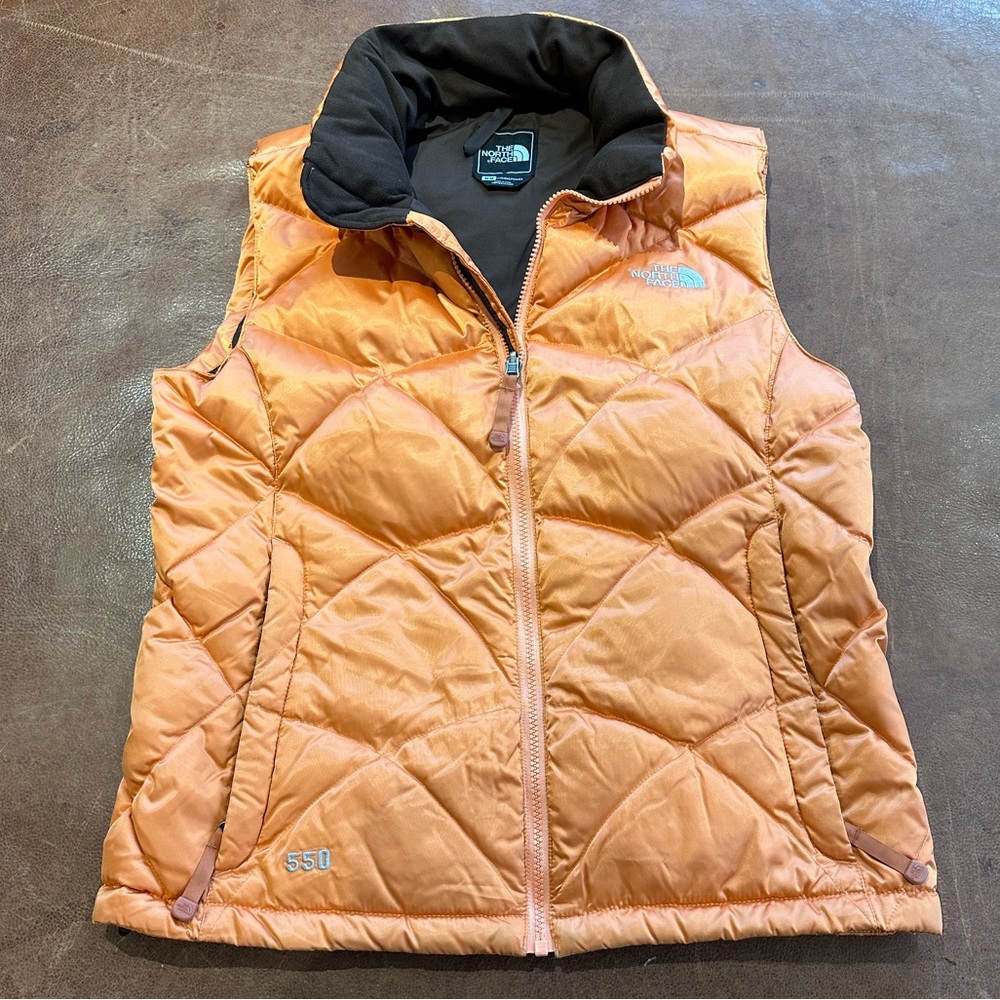 The North Face Down Vest, Orange & Brown, Women's Med